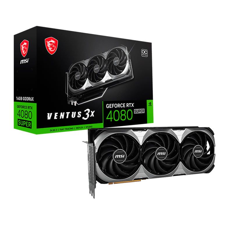 Placa de VIdeo MSI GeForce RTX 4080 Super Ventus 3X OC, 16GB, GDDR6X, 256-bit, 912-V511-233