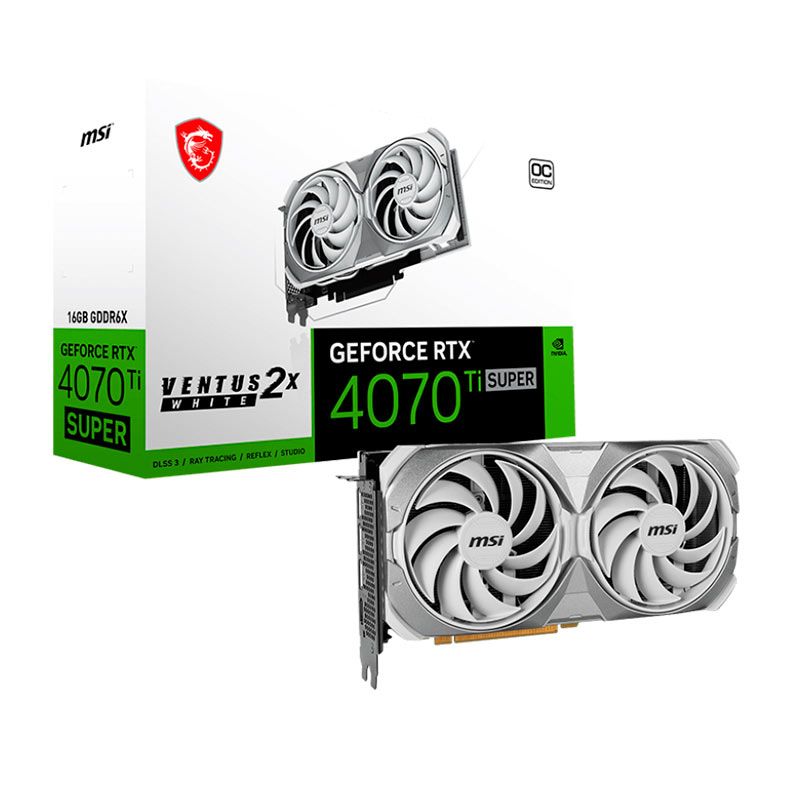 Placa de Video MSI GeForce RTX 4070 TI Super Ventus 2X OC, 16GB, GDDR6X, 256-bit, White, 912-V513-629
