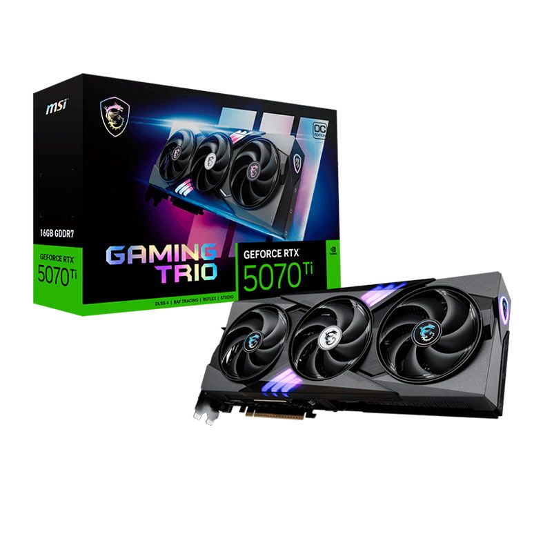 Placa de Video MSI GeForce RTX 5070 Ti Gaming Trio 3X OC, 16GB, GDDR7, 256-bit, 912-V531-272-NAC