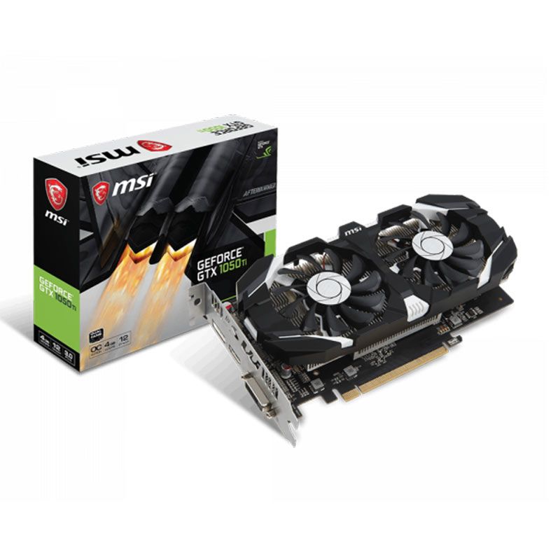 Placa de Video MSI GeForce GTX 1050 TI 4GT OC, 4GB, GDDR5, 128-bit, 912-V809-2272
