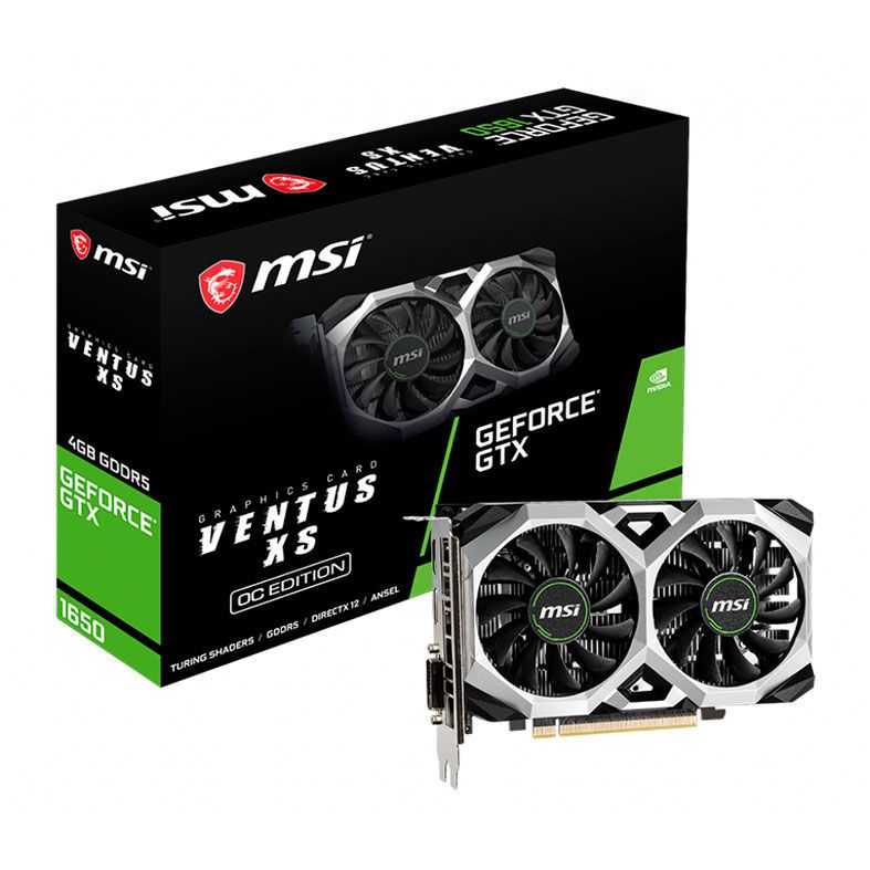 Placa de Video MSI GeForce GTX 1650 Ventus XS OC, 4GB, GDDR5, 128-bit, 912-V809-3060