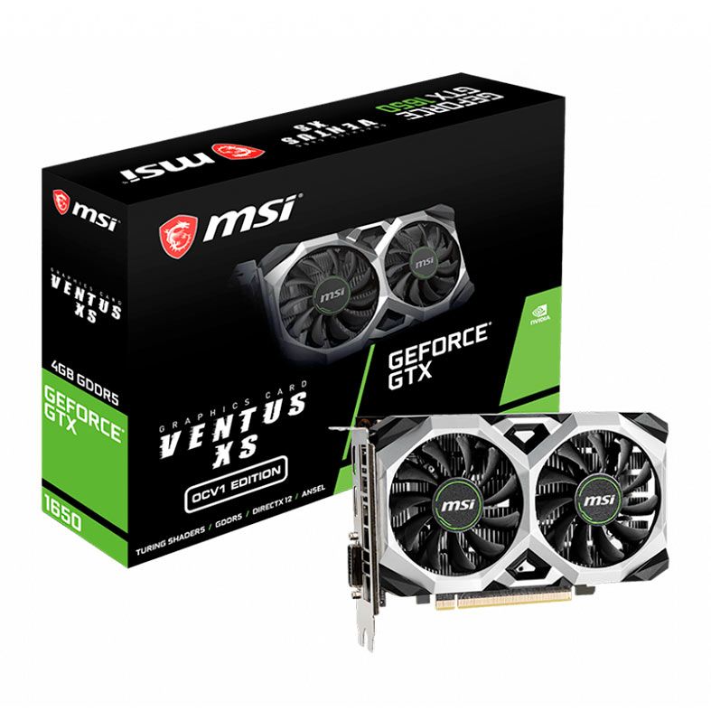 Placa de Video MSI GeForce GTX 1650 Ventus XS OCV1, 4GB, GDDR5, 128-bit, 912-V809-3466