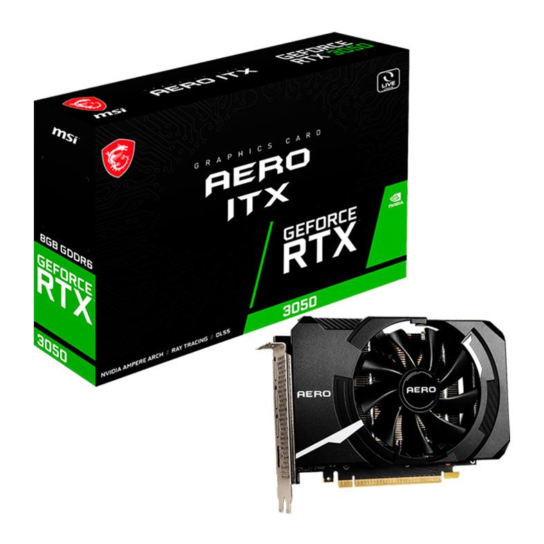 Placa de Video MSI GeForce RTX 3050 Aero ITX OC, 8GB, GDDR6, 128-bit, 912-V809-4041-NAC