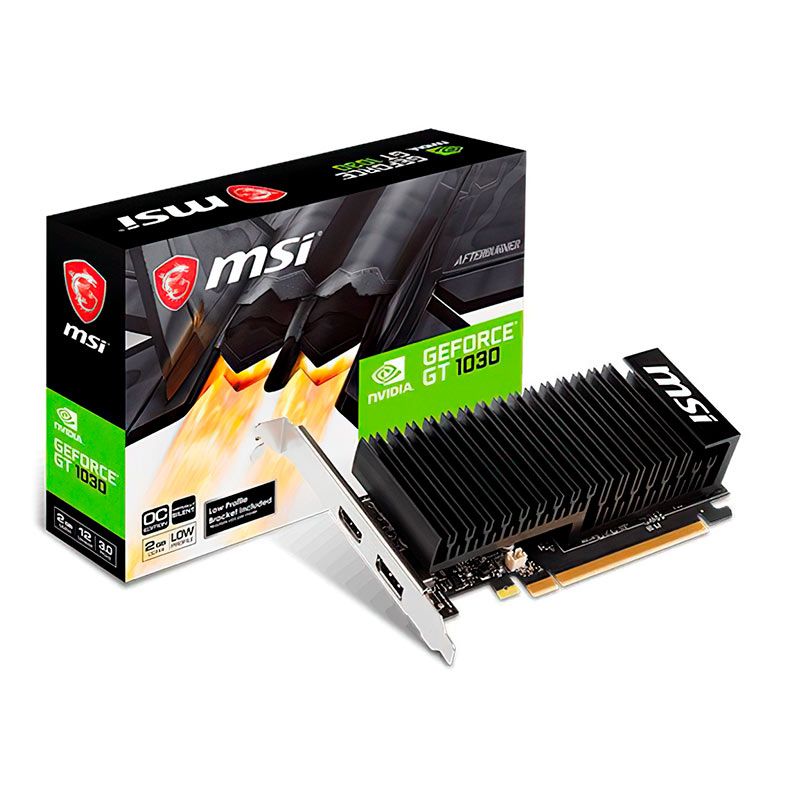 Placa de Video MSI GeForce GT 1030 Low Profile OC, 2GB, DDR4, 64-bit, 912-V809-4065