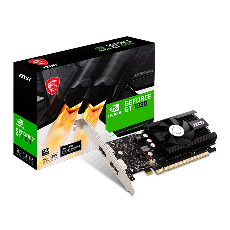 Placa de Video MSI GeForce GT 1030 4GD4 LP OC Edition, 4GB, DDR4, 64-bit, 912-V812-001