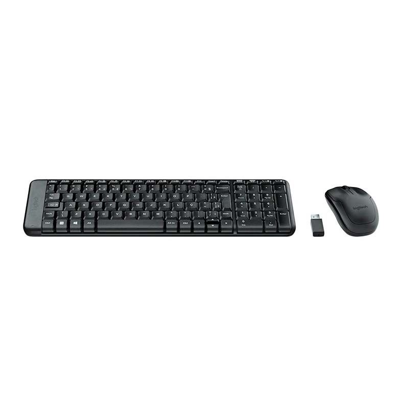 Kit Teclado e Mouse Logitech MK220 USB Wireless Preto, 920-004431