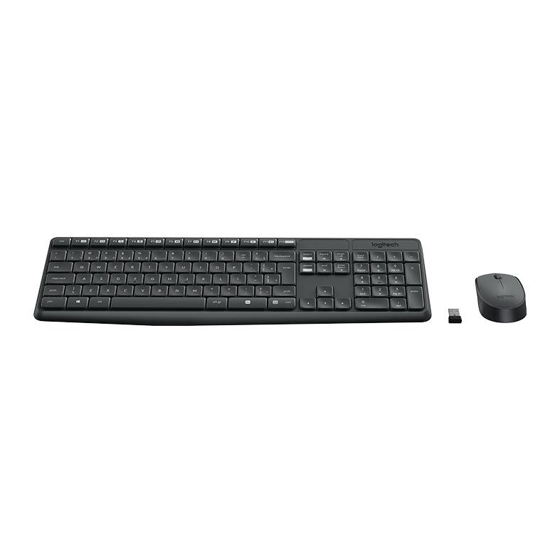 Kit Teclado e Mouse Logitech MK235 Wireless Preto, 920-007903
