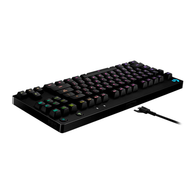 Teclado Mecanico Logitech G PRO RGB Switch GX Blue Clicky, 920-009388