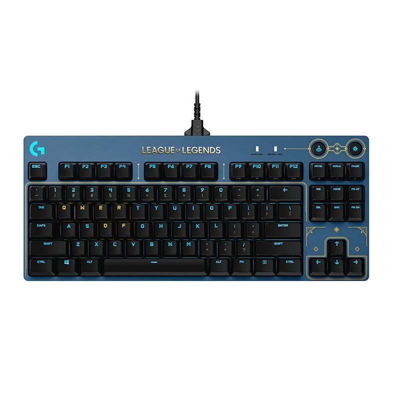 Teclado Mecanico Gamer Logitech G Pro League of Legends, RGB, Switch Brown, Azul, 920-010533