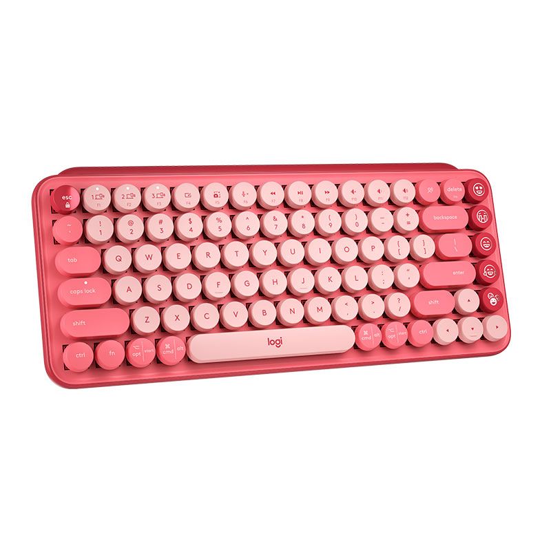 Teclado Mecanico Logitech Pop Keys, Wireless, Switch Marrom, Rosa Heartbreaker, 920-010712