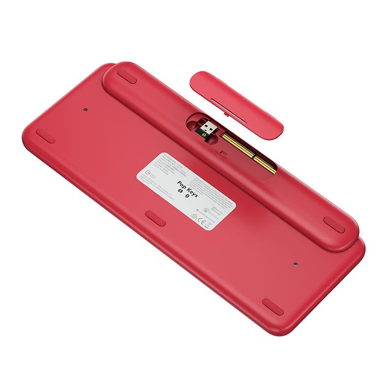 Teclado Mecanico Logitech Pop Keys, Wireless, Switch Marrom, Rosa Heartbreaker, 920-010712