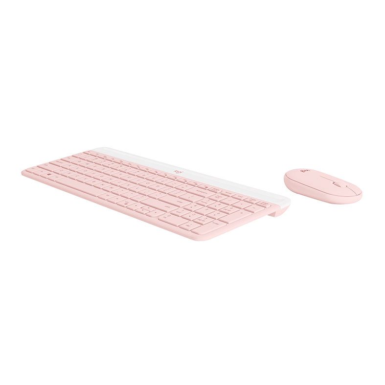 Kit Teclado e Mouse Logitech Slim Combo MK470, Wireless, Rosa, 920-011313