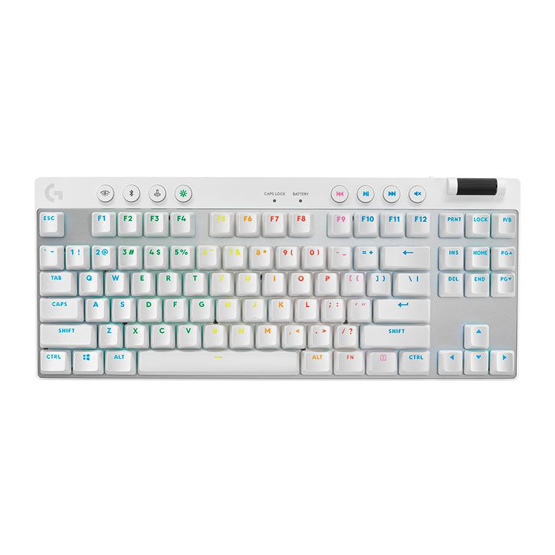 Teclado Mecanico Logitech G Pro X Tkl Lightspeed, RGB, Switch Marrom, Wireless, Branco, 920-012143