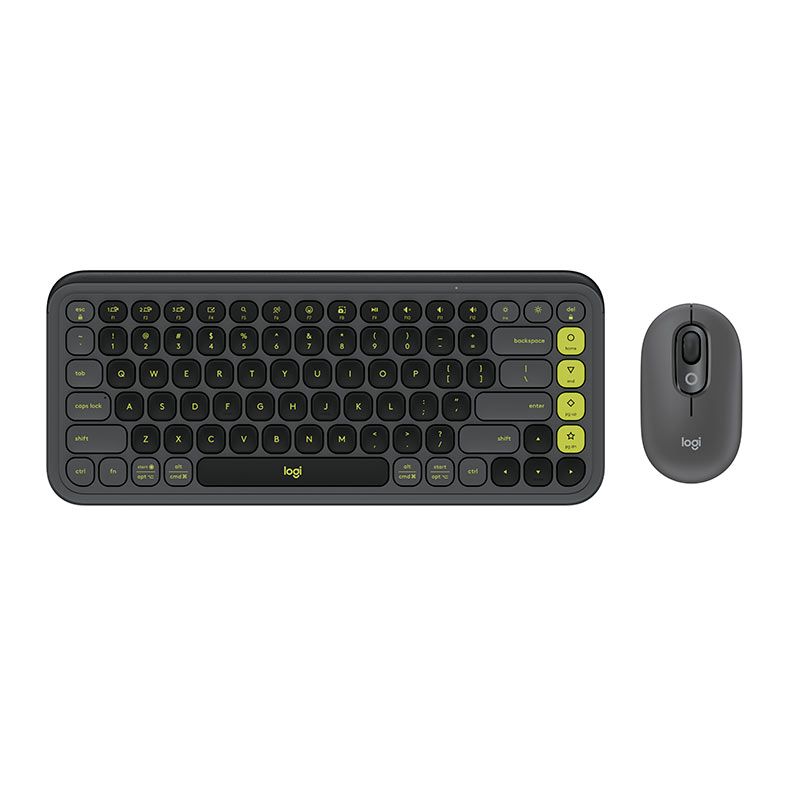 Kit Teclado e Mouse Logitech Pop Icon, 4000DPI, Bluetooth, Preto