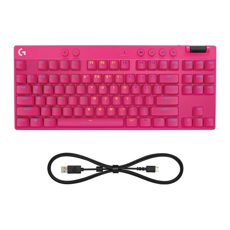 OPENBOX Teclado Magnetico Logitech G Pro TKL Rapid, RGB, Magenta, 920-013133