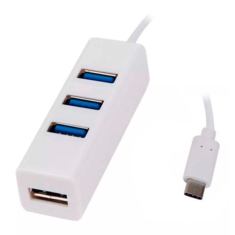 HUB USB MD9, 4 Portas 3.0, Tipo C, Branco, 9233