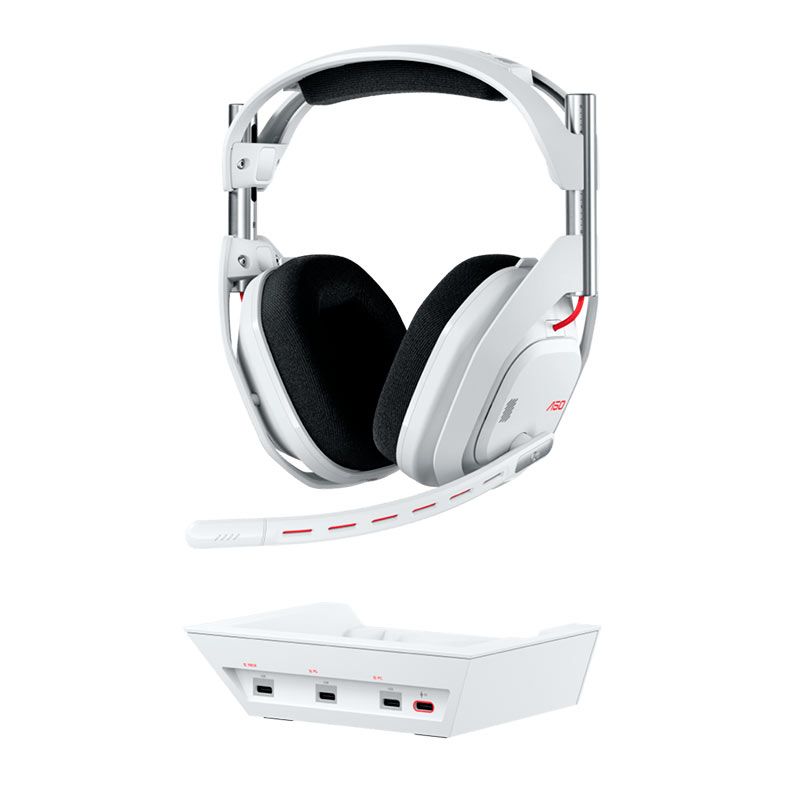 Headset Gamer Logitech G Astro A50 Lightspeed, Com Base Station, Drivers 40mm, Bluetooth, Branco, 939-002229