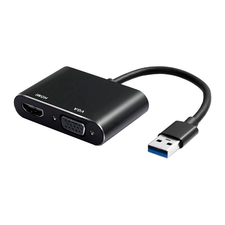 Adaptador MD9, USB 3.0 Para HDMI/VGA Femea, Preto, 9648