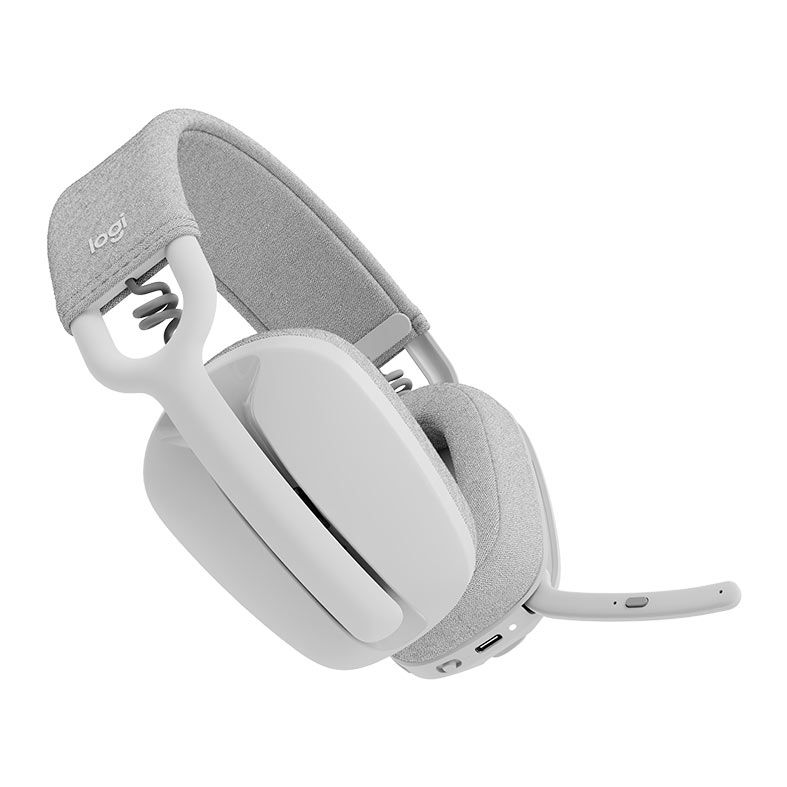 Fone de Ouvido Bluetooth Logitech Zone Vibe 100, Drivers 40mm, Branco e Cinza, 981-001218