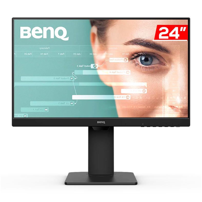 Monitor Para Programadores Benq GW2485TC, 24 Pol, 1080p, IPS, FHD, 5ms, 75Hz, Modo de Codificacao, Ajuste de Altura e Inclinacao, HDMI/DP, Preto, 9H.LKLLB.QBA