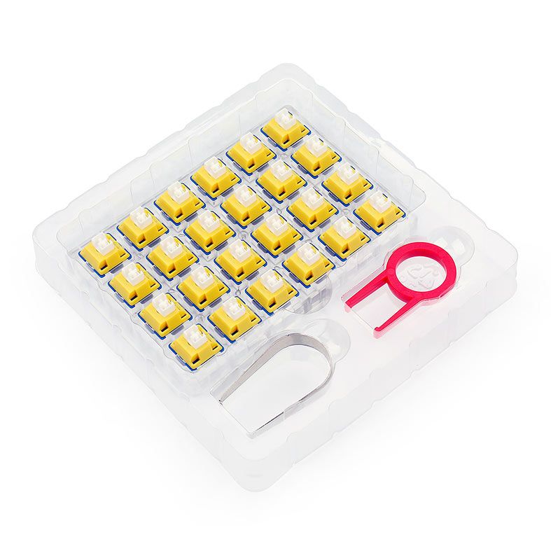 Switch Para Teclado Redragon Mecanico Tactile Bullet B, 24 Pecas, Amarelo e Branco, A113B