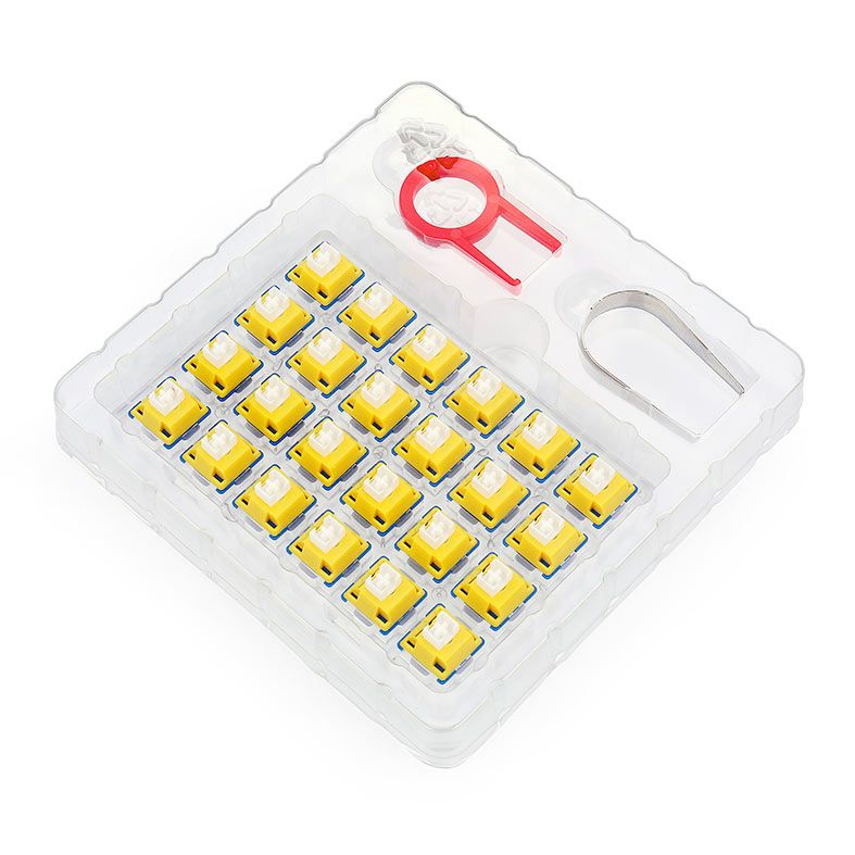 Switch Para Teclado Redragon Mecanico Tactile Bullet B, 24 Pecas, Amarelo e Branco, A113B