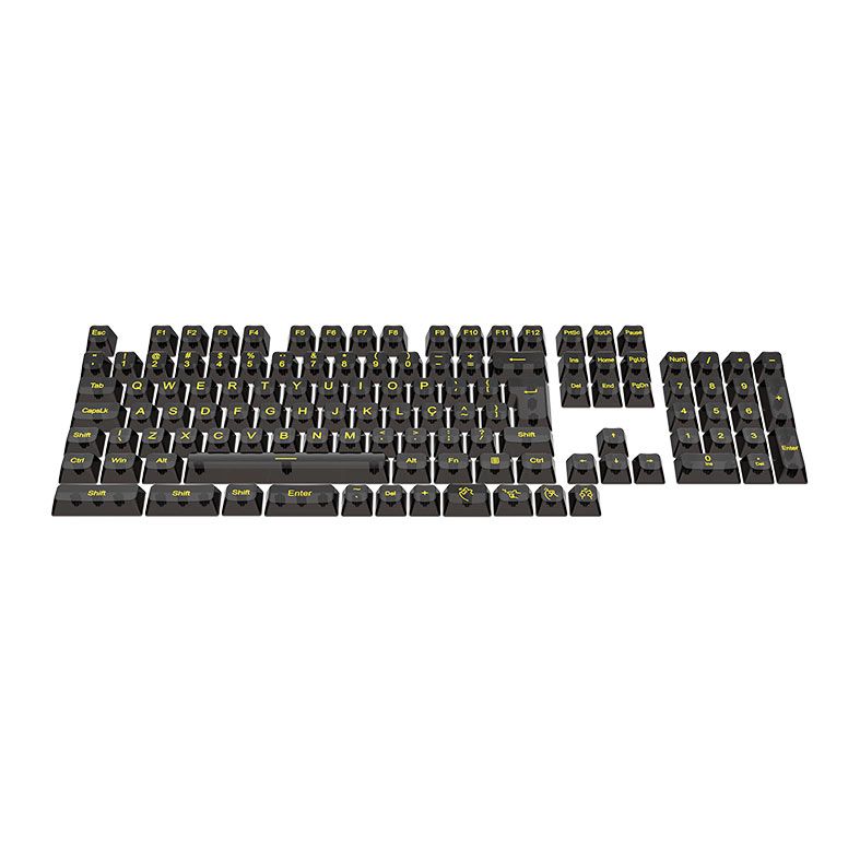 Conjunto de Teclas Redragon Crystal OSA Profile, Clear Keycaps, Preto, A138-PT