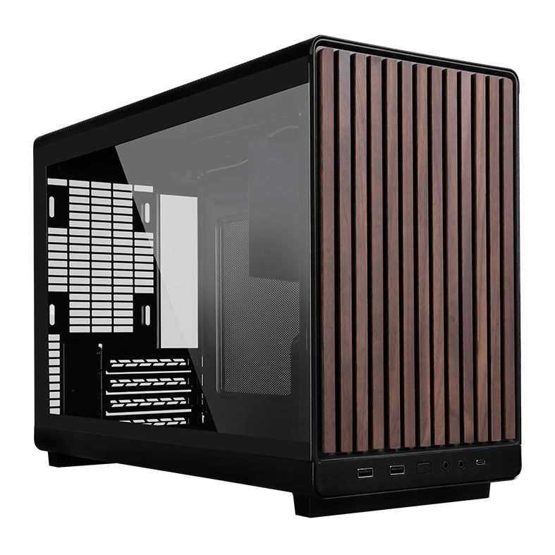 Gabinete Gamer Lian Li A3 Micro Wood Edition, Mini-Tower, Lateral de Vidro, Preto, A3-MATX-WDG-BLACK