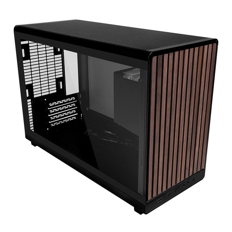 Gabinete Gamer Lian Li A3 Micro Wood Edition, Mini-Tower, Lateral de Vidro, Preto, A3-MATX-WDG-BLACK