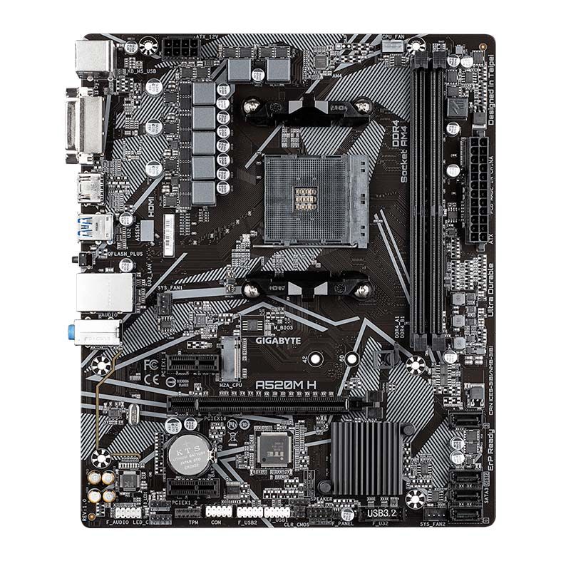 Placa Mae Gigabyte A520M H DDR4 Socket AM4 Chipset AMD A520