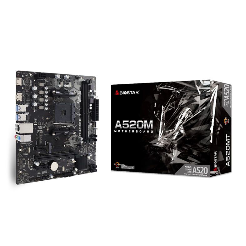 Placa Mae Biostar A520M, DDR4, Socket AMD AM4, M-ATX, Chipset AMD A520, A520MT