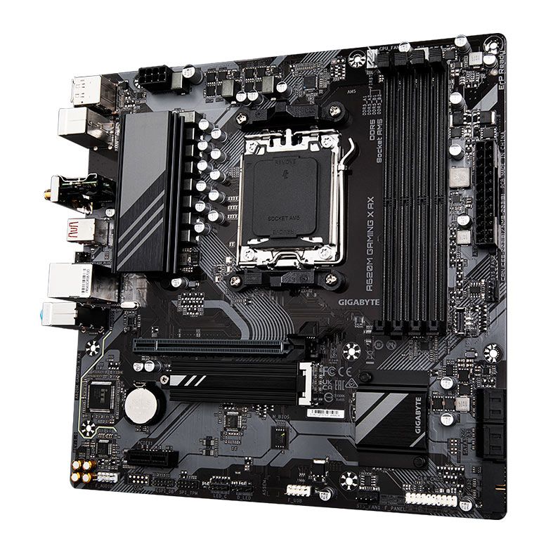 Placa Mae Gigabyte A620M Gaming X AX, WiFi, DDR5, Socket AMD AM5, M-ATX, Chipset AMD A620, A620M-GAMING-X-AX
