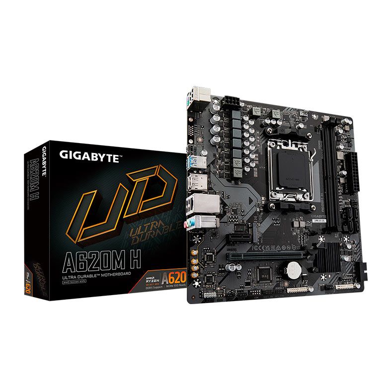 Placa Mae Gigabyte A620M H, DDR5, Socket AMD AM5, M-ATX, Chipset AMD A620, A620M-H