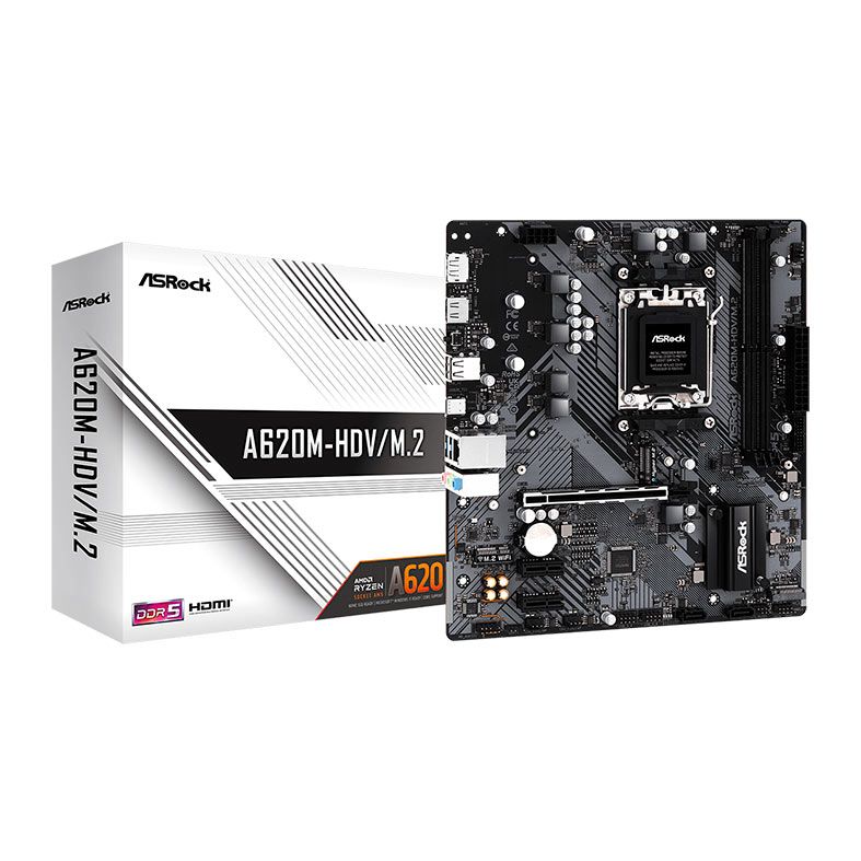Placa Mae AsRock A620M-HDV/M.2, DDR5, Socket AM5, M-ATX, Chipset AMD A620, A620M-HDV-M2