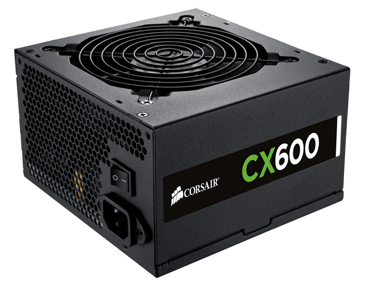 Fonte Corsair 600W CX600 V2, Certificado 80 Plus, PFC Ativo, CP-9020048-WW