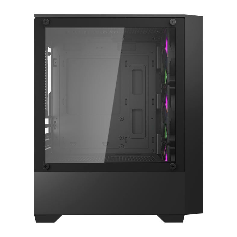 Gabinete Gamer Aigo Darkflash C195M Mesh, Rainbow, Mini-Tower, Lateral de Vidro, Com 3 Fans, Preto, AC-C195M-MESH-B-BR1