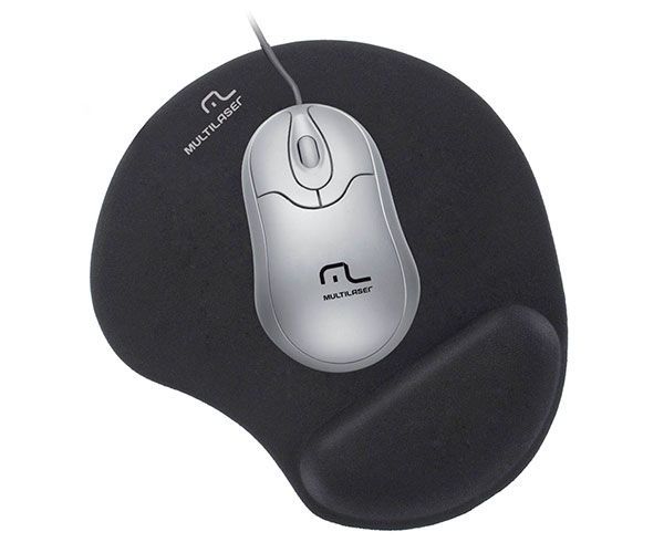 Mousepad Multi Ergonomico Gel 195x235mm Preto, AC024
