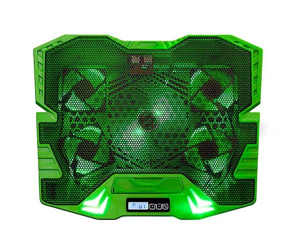 Base Para Notebook Multi Warrior Master Cooler Gamer USB LED Verde/Preto, AC292