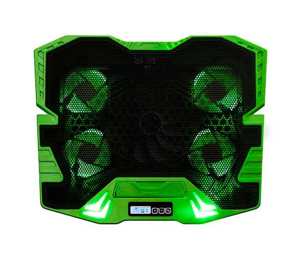Base Para Notebook Multi Warrior Master Cooler Gamer USB LED Verde/Preto, AC292