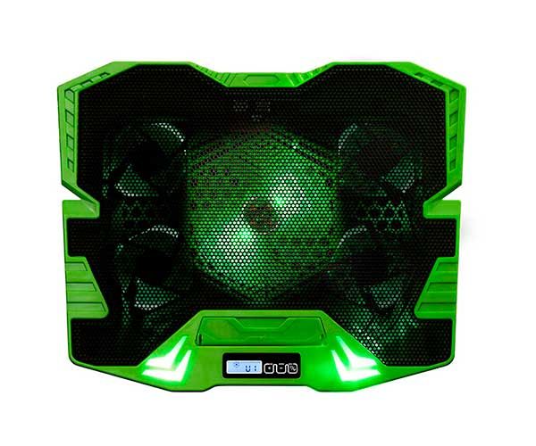 Base Para Notebook Multi Warrior Master Cooler Gamer USB LED Verde/Preto, AC292