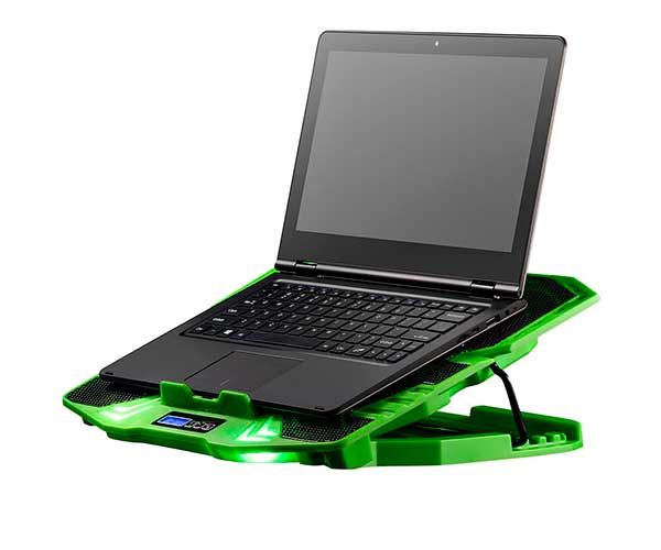 Base Para Notebook Multi Warrior Master Cooler Gamer USB LED Verde/Preto, AC292