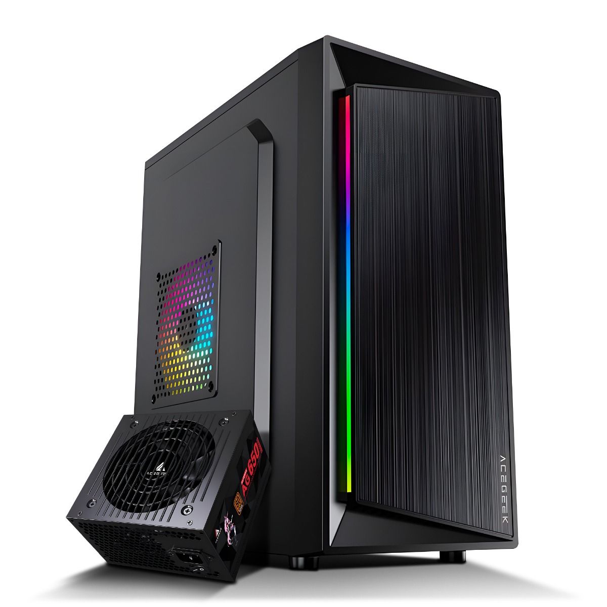 Gabinete Office Acegeek M003, Preto + Fonte Acegeek 650W