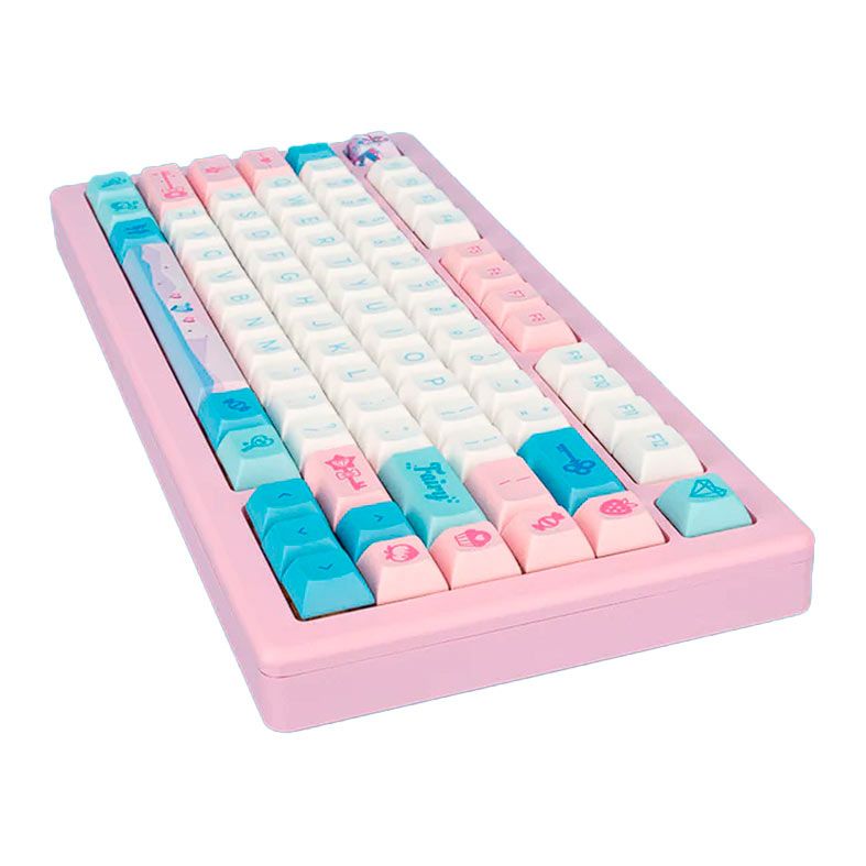 Teclado Gamer Akko ACR Pro 75 Sylph Potion DSA, RGB, ANSI, Switch Akko Cream Yellow V3 Pro, Rosa, ACR-PRO-75-YELLOW-P