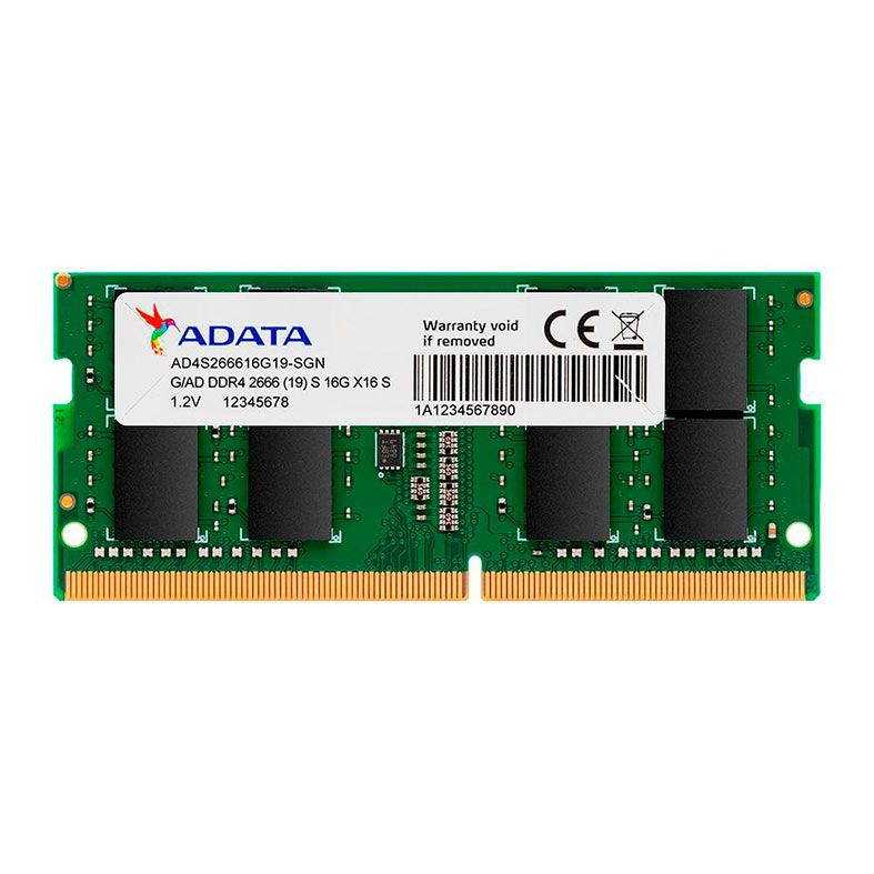 Memoria Para Notebook Adata, (1X16GB), DDR4, 2666MHz, C19, 1.2V, AD4S266616G19-SGN