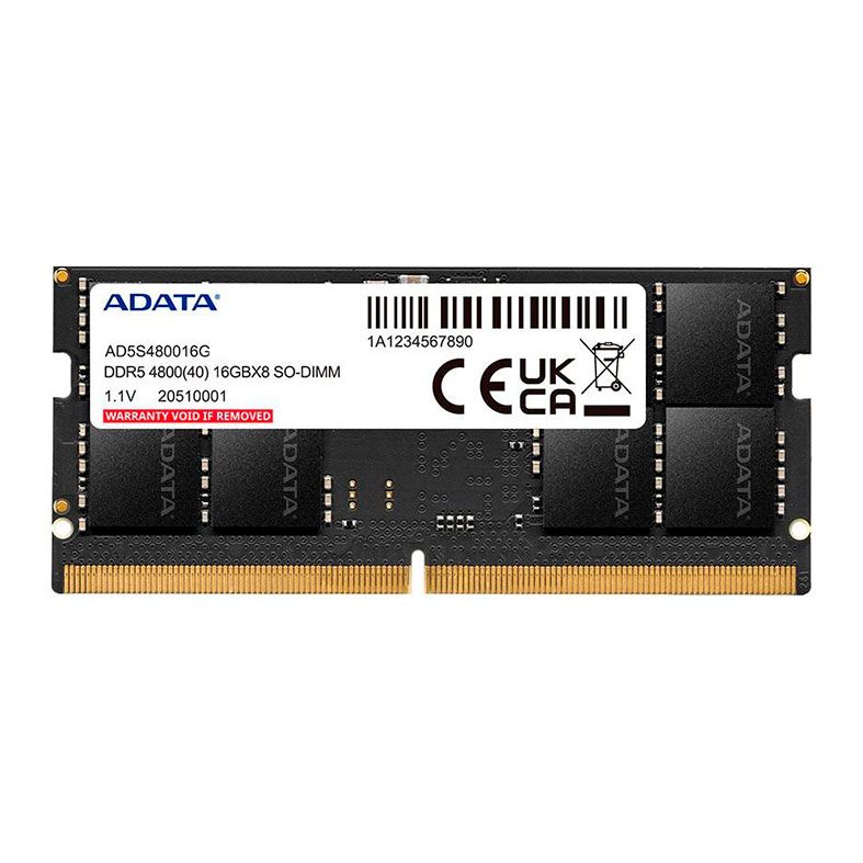 Memoria Para Notebook Adata, 16GB (1x16GB), DDR5, 4800MHz, C40, AD5S480016G-S