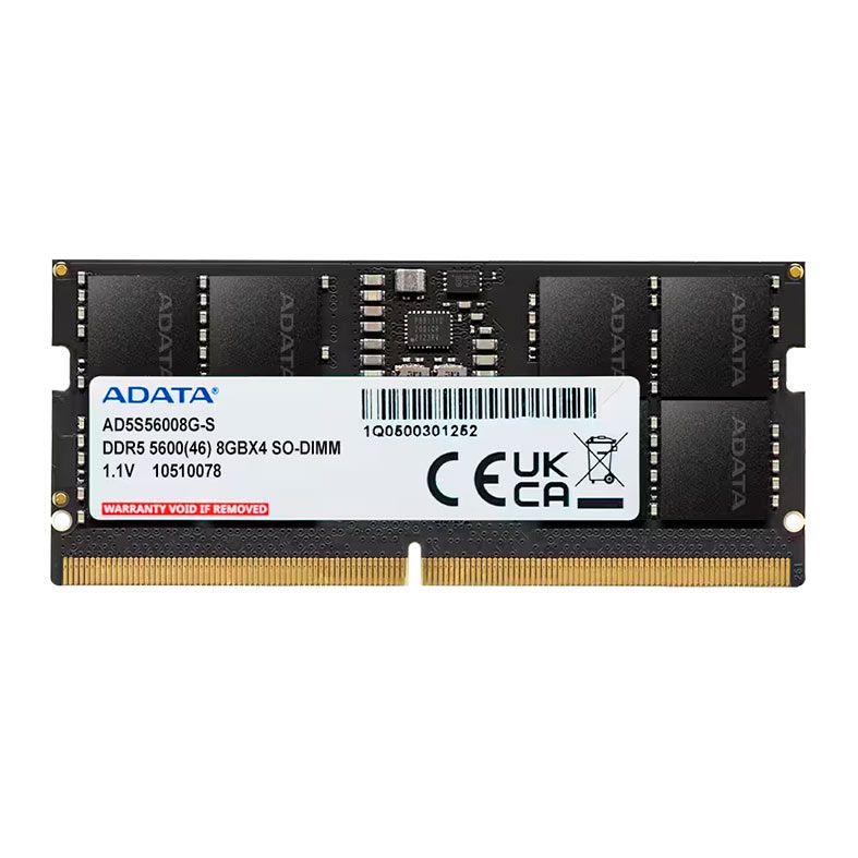 Memoria Para Notebook Adata, 8GB (1x8GB), DDR5, 5600MHz, C46, AD5S56008G-S
