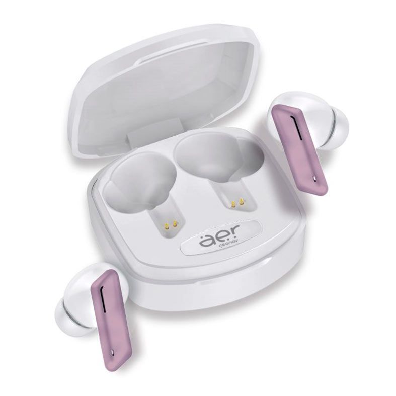 Fone de Ouvido Intra Auricular Geonav Aerlive, Wireless, Branco e Lilas, AER12PP