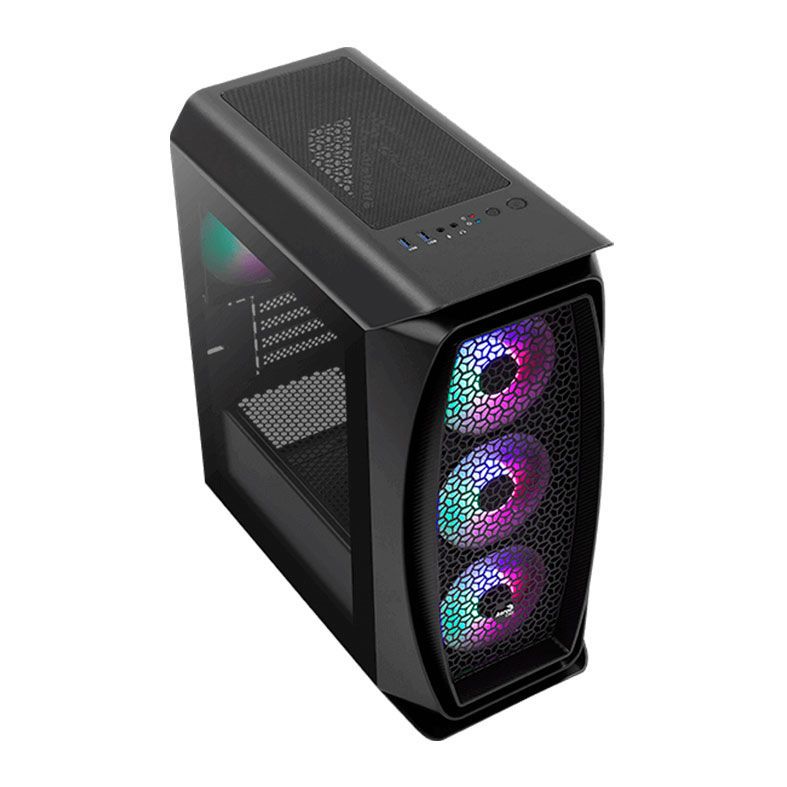 Gabinete AeroCool Aero One Mini Frost Lateral Vidro Temp Preto, AERO-ONE-MINI-FROST-G-BK-v1