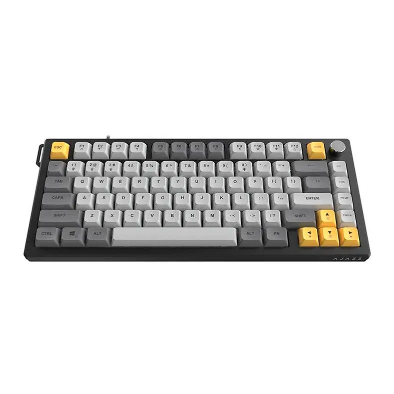 Teclado Membrana Ajazz AF82, RGB, Grey/Yellow, AF82-BGY
