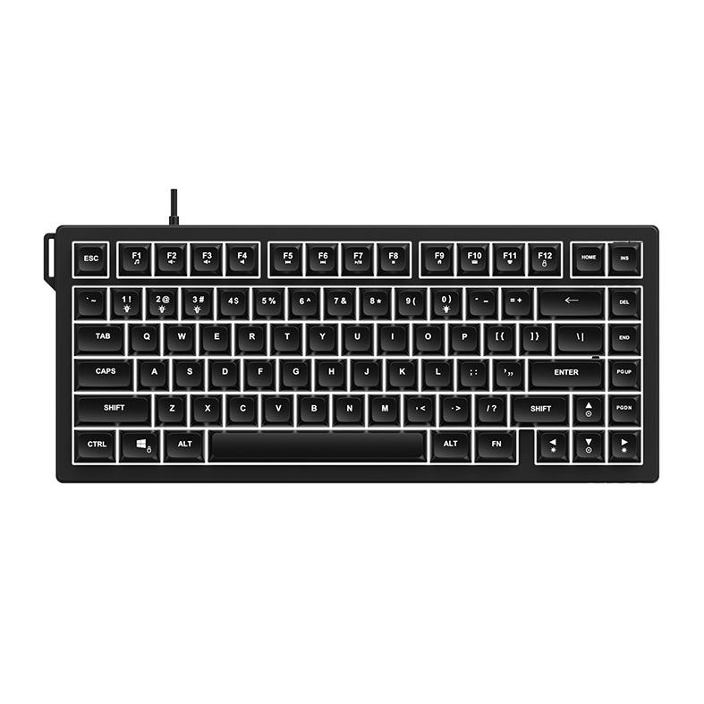 OPENBOX Teclado Gamer Ajazz AF82, LED Branco, Preto, AF82-BLACK